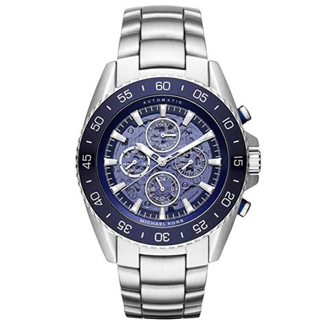 michael kors mk9024|Michael Kors JetMaster Blue Skeleton Dial Stainless .